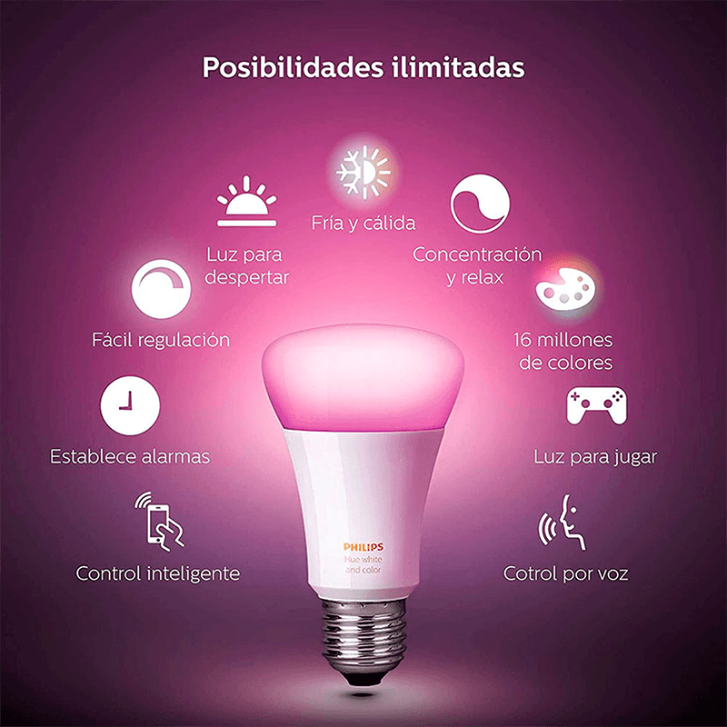 Ampolleta Inteligente Philips Hue E27 Con Bluetooth