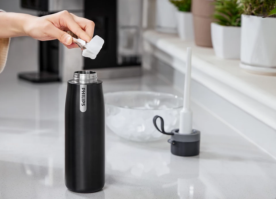 Botella termica con filtro de agua Philips GoZero Gris 550ml