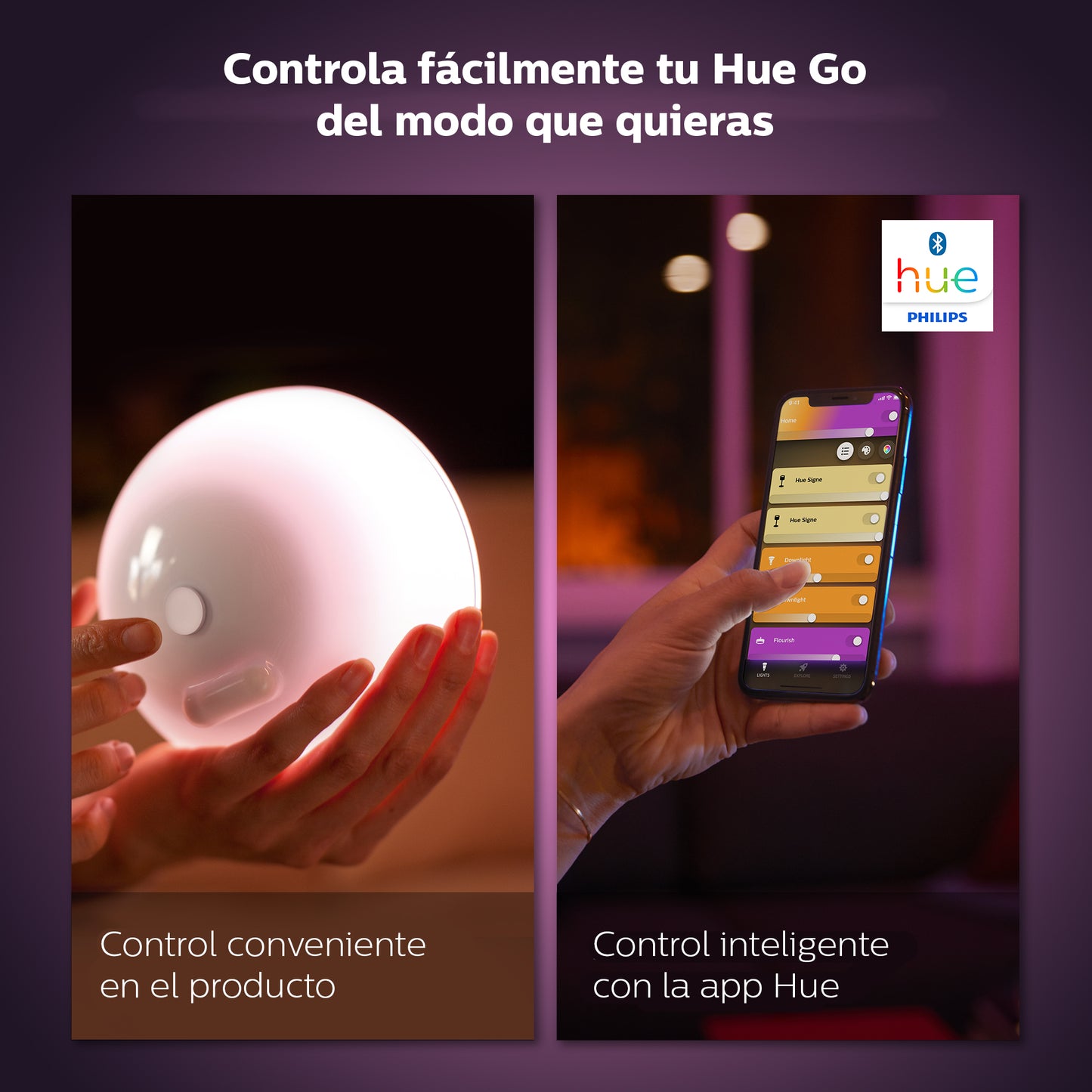 Lámpara Portátil Philips Hue Go Blanco Color Led Blanco Rgb