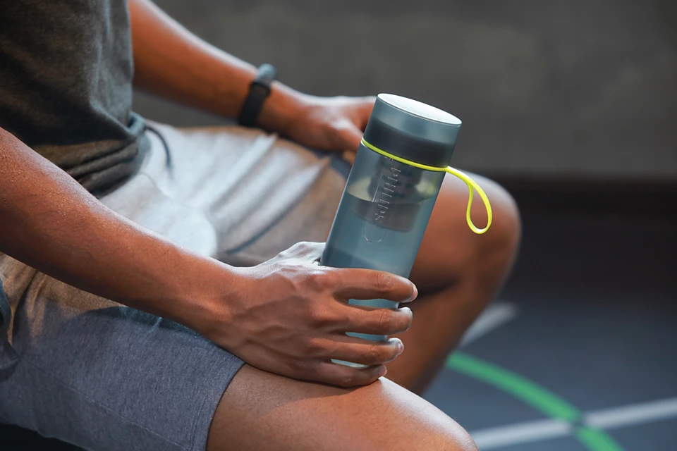 Botella con filtro de agua Philips GoZero Gris 590ml Fitness