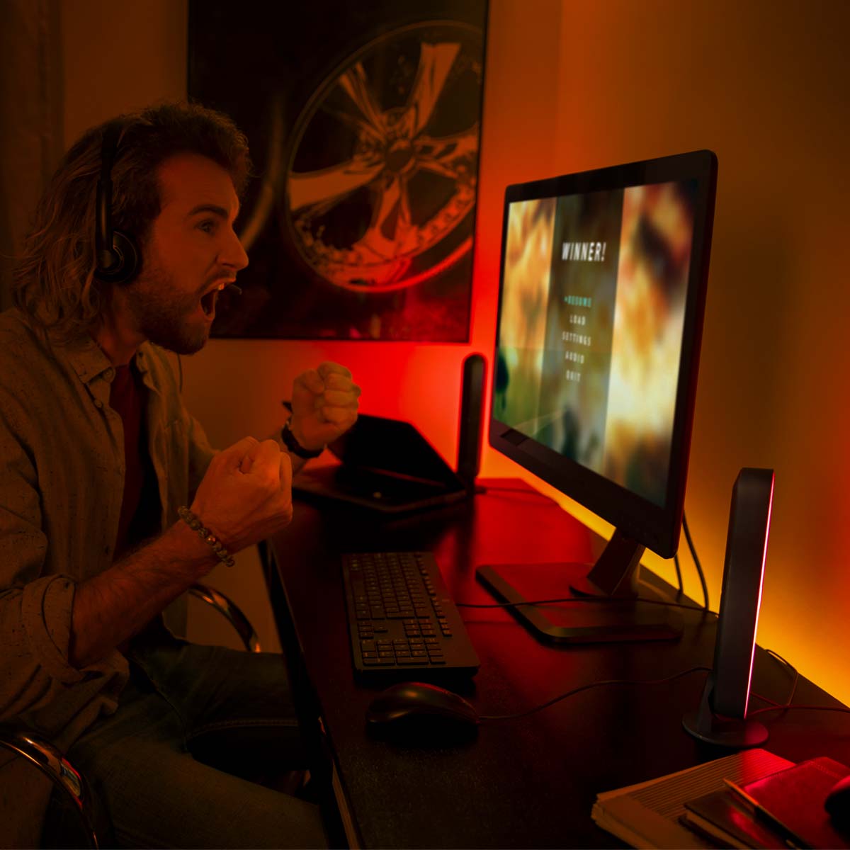 Kit Base Philips Hue Play 2 Barras + Fuente De Alimentacion