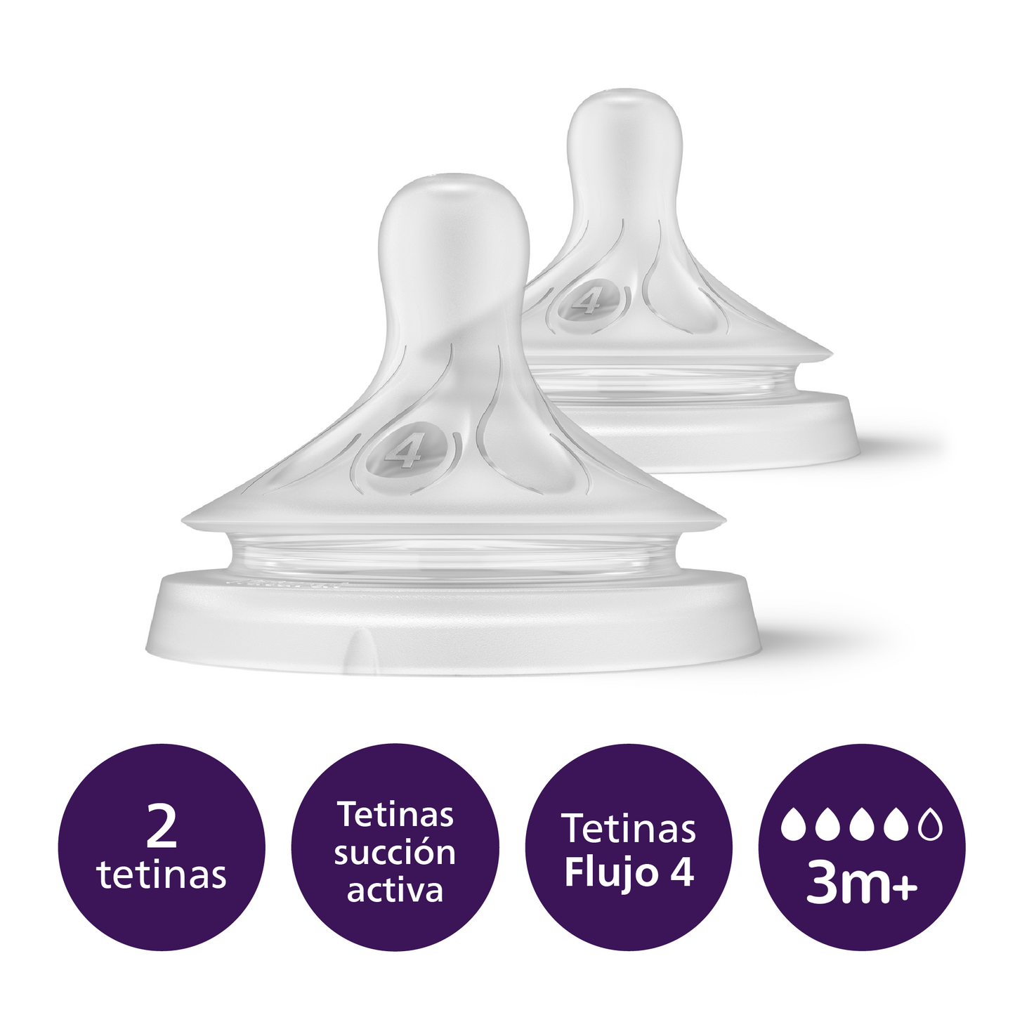 Tetinas Natural Response Philips Avent SCY964/02 3m+ Flujo 4