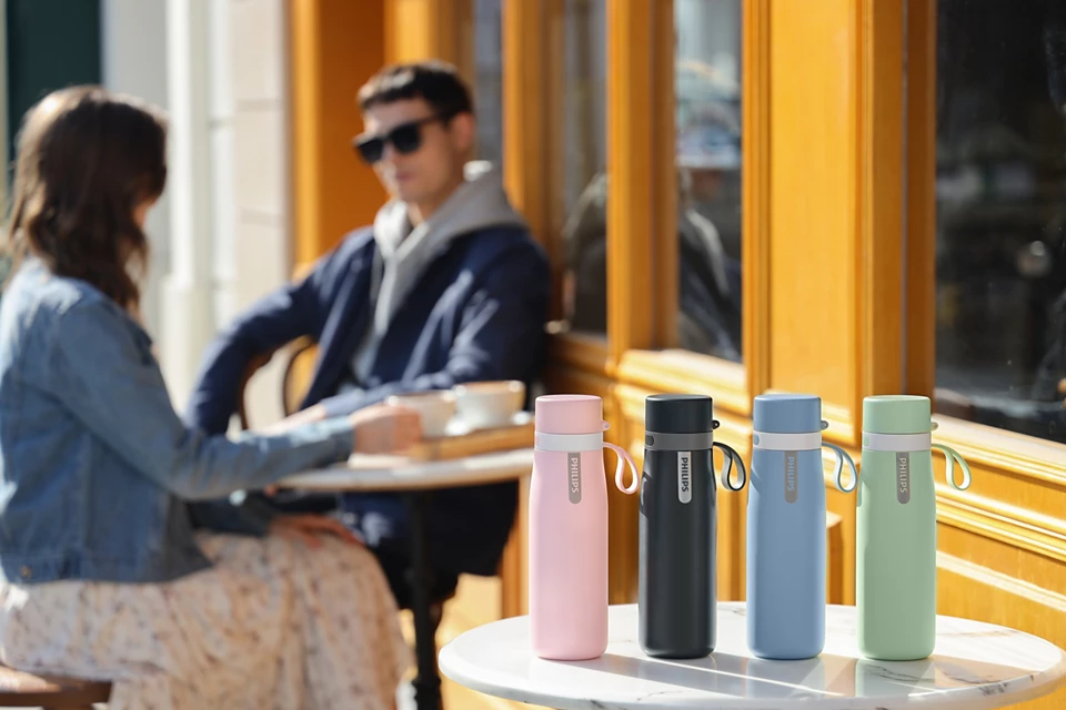 Botella termica con filtro de agua Philips GoZero Gris 550ml