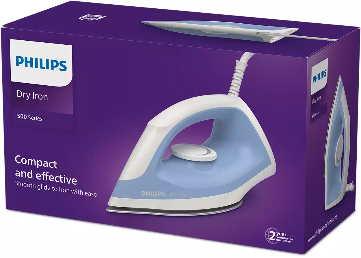 Placha Vapor Seca Philips Serie 500 Dry Iron DST0520/20 Azul