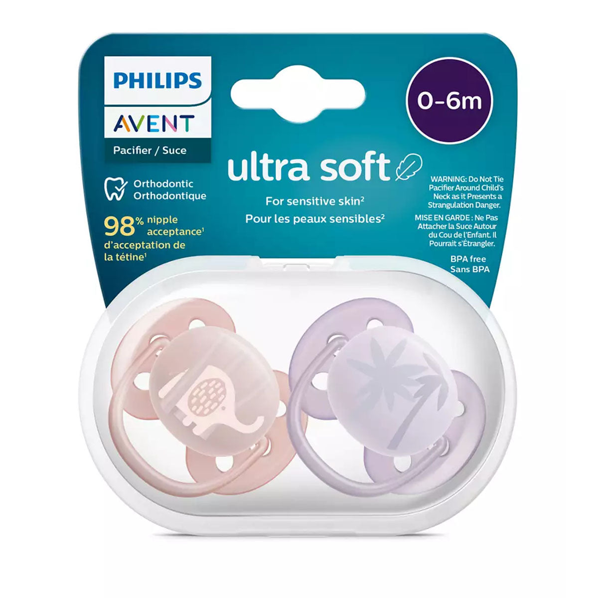 Chupete Philips Avent Ultra Soft SCF091/09 x2u 0-6 Meses