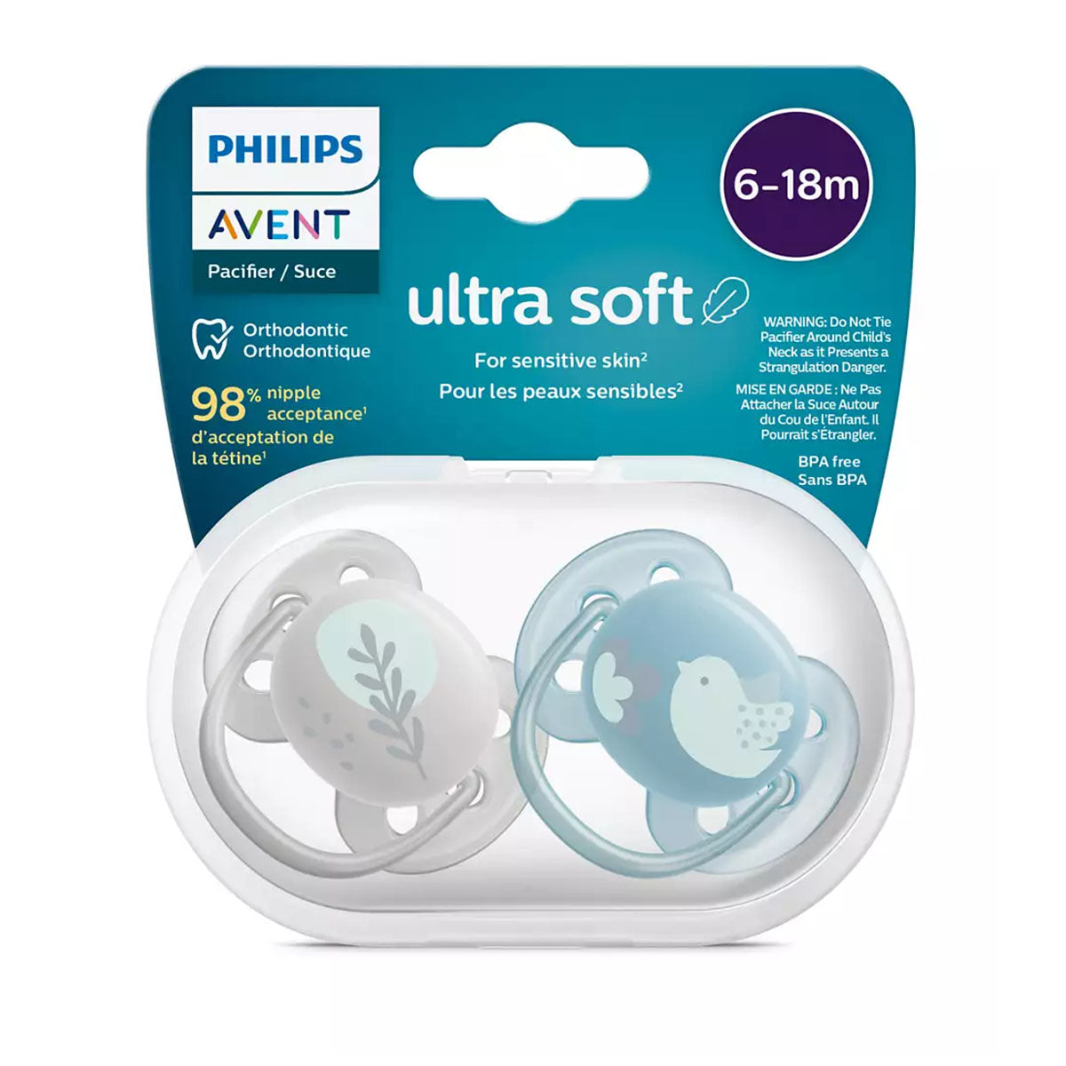Chupete Philips Avent Ultra Soft SCF091/15 x2u 6-18 Meses