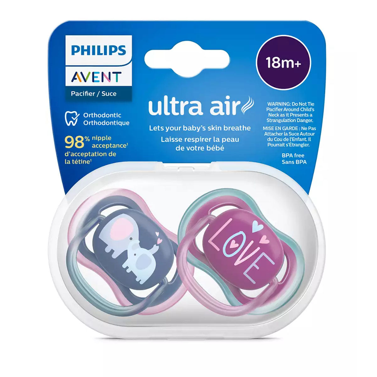 Chupete Philips Avent Ultra Air SCF349/22 x2u 18M+