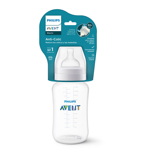 Mamadera Anti-colic Philips Avent 3M+ 330ml Reduce Cólicos