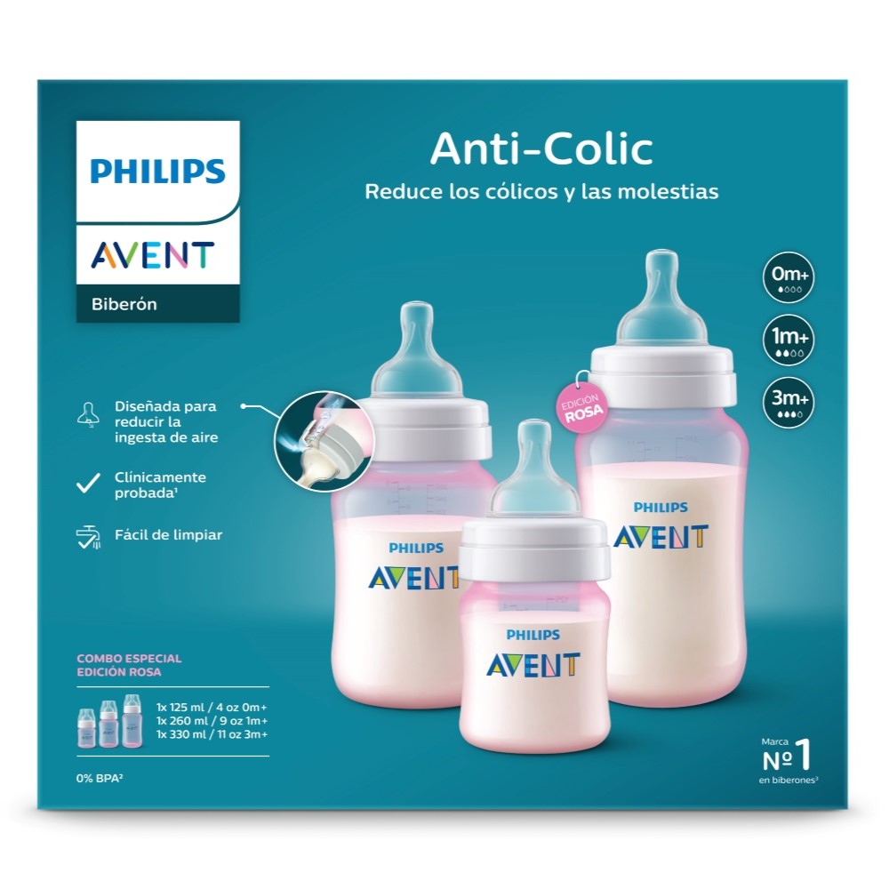 Set Mamaderas Philips Avent SCY119/19 Triple Pack Rosa