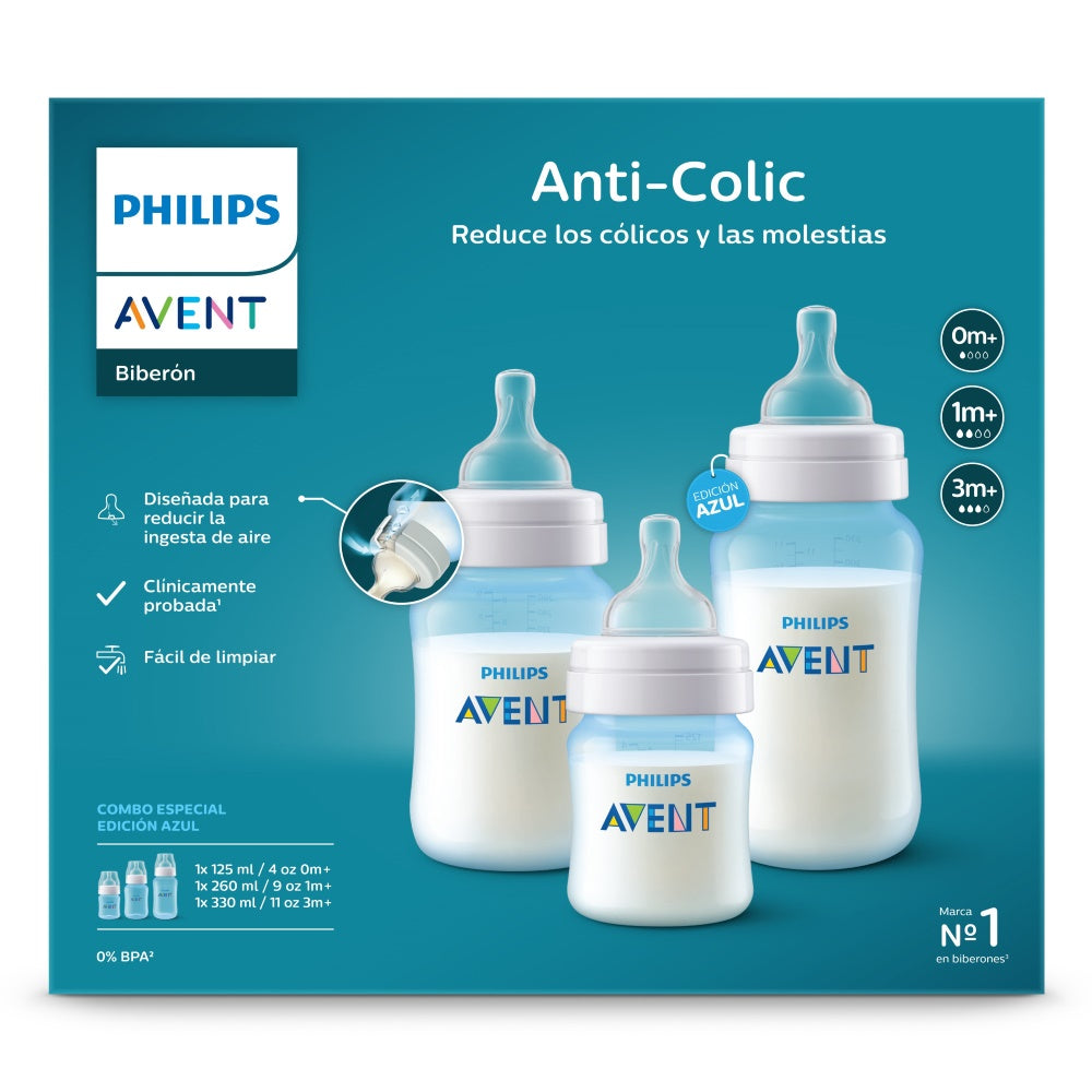 Set Mamaderas Philips Avent SCY119/20 Triple Pack Celeste