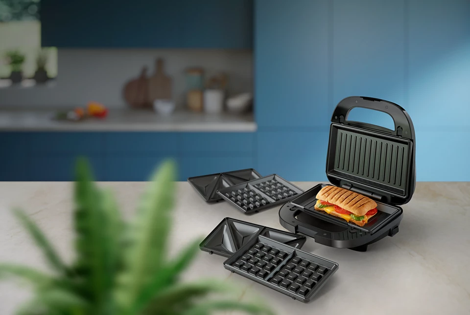 Sandwichera Philips 3 en 1 Paninis waffles y sándwiches